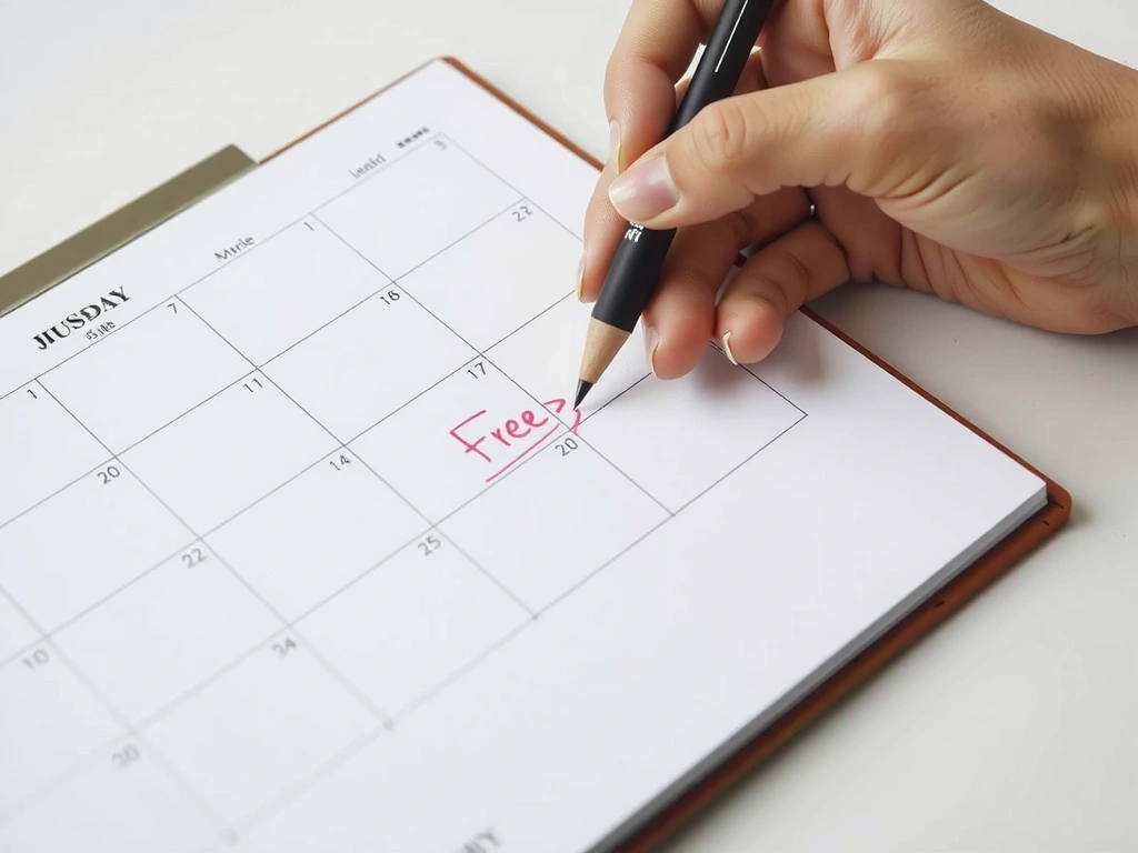 Kalender med ledig tid